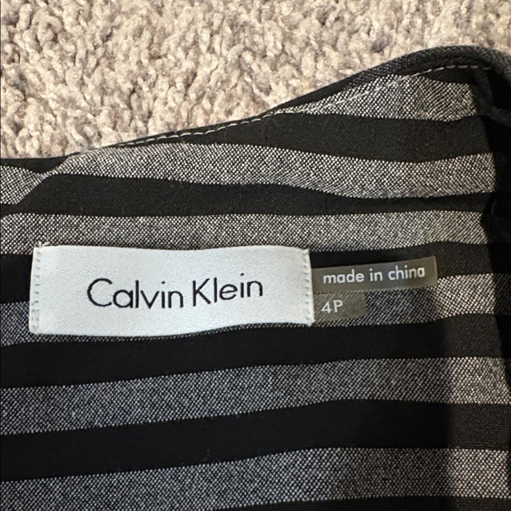 Calvin Klein Classic Black & Gray Striped dress 4P - Picture 3 of 3